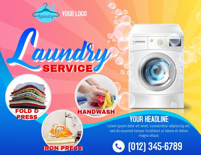 Detail Template Brosur Laundry Nomer 3