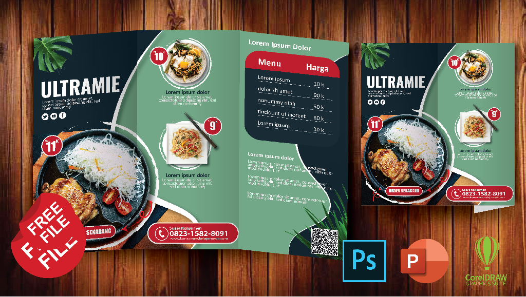 Detail Template Brosur Lipat 3 Psd Nomer 20