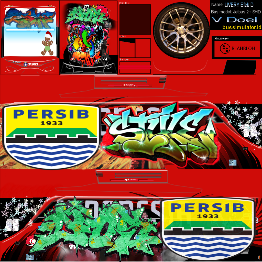 Detail Template Bus Simulator Persib Nomer 15