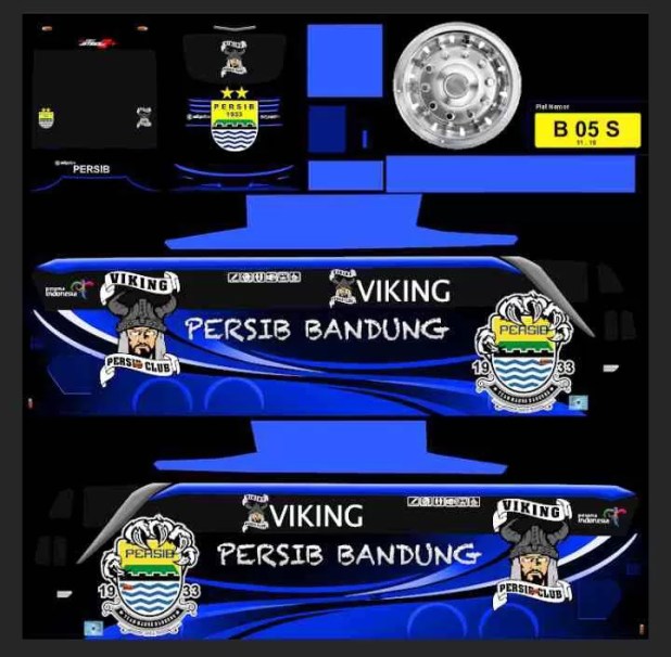 Detail Template Bus Simulator Persib Nomer 9