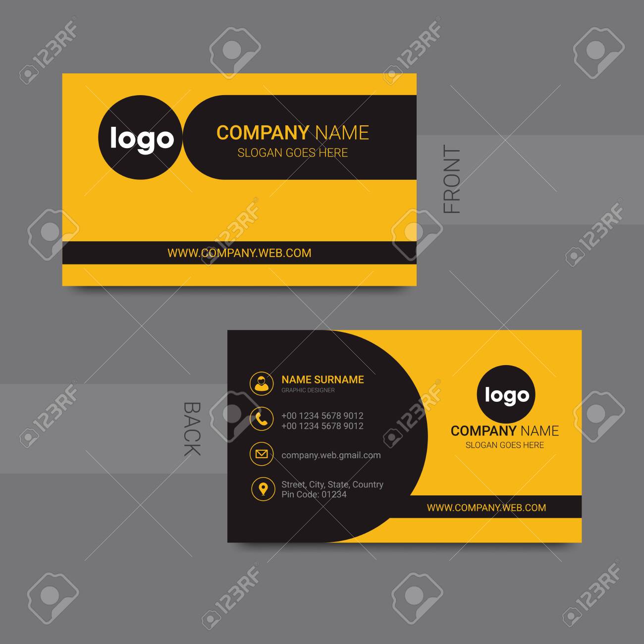 Detail Template Business Card Vector Nomer 14