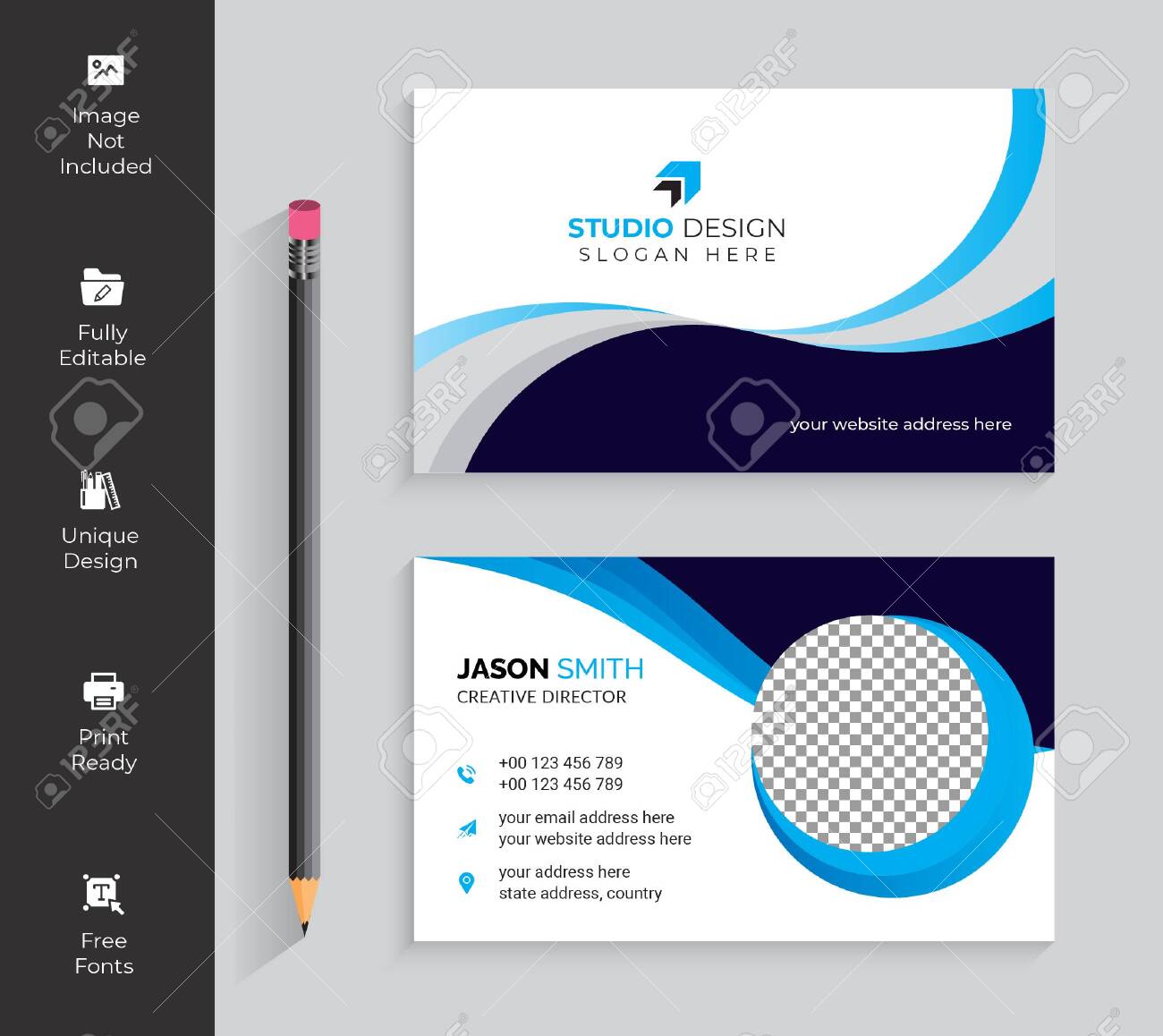 Detail Template Business Card Vector Nomer 10
