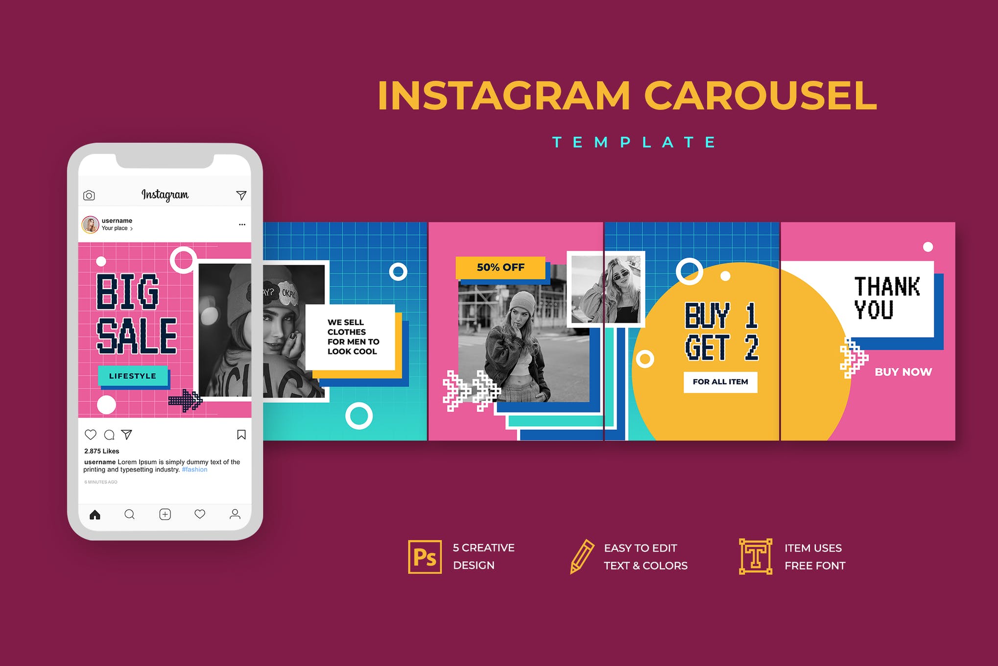 Template Carousel Instagram - KibrisPDR