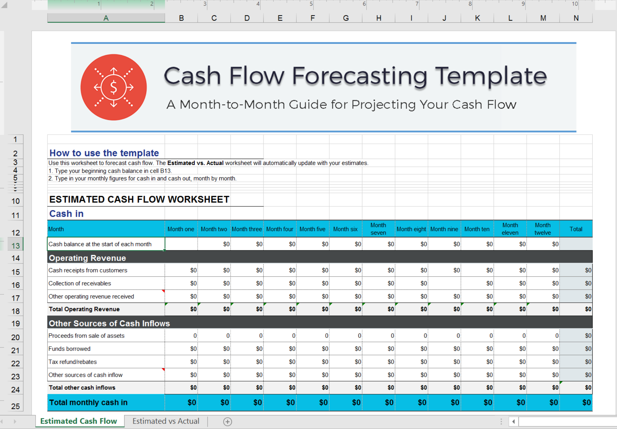 Detail Template Cash Flow Excel Nomer 49