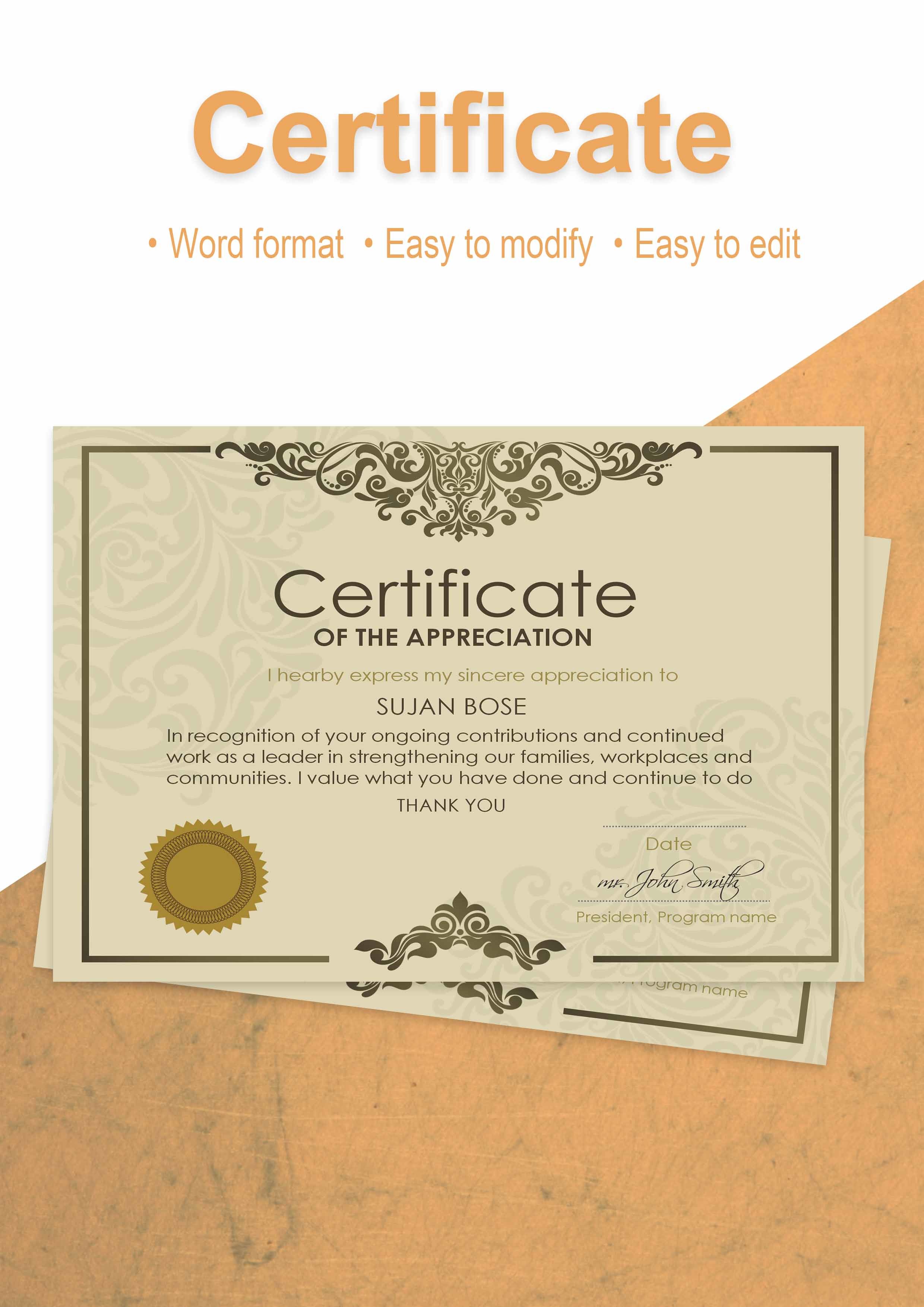 Detail Template Certificate Docx Nomer 27