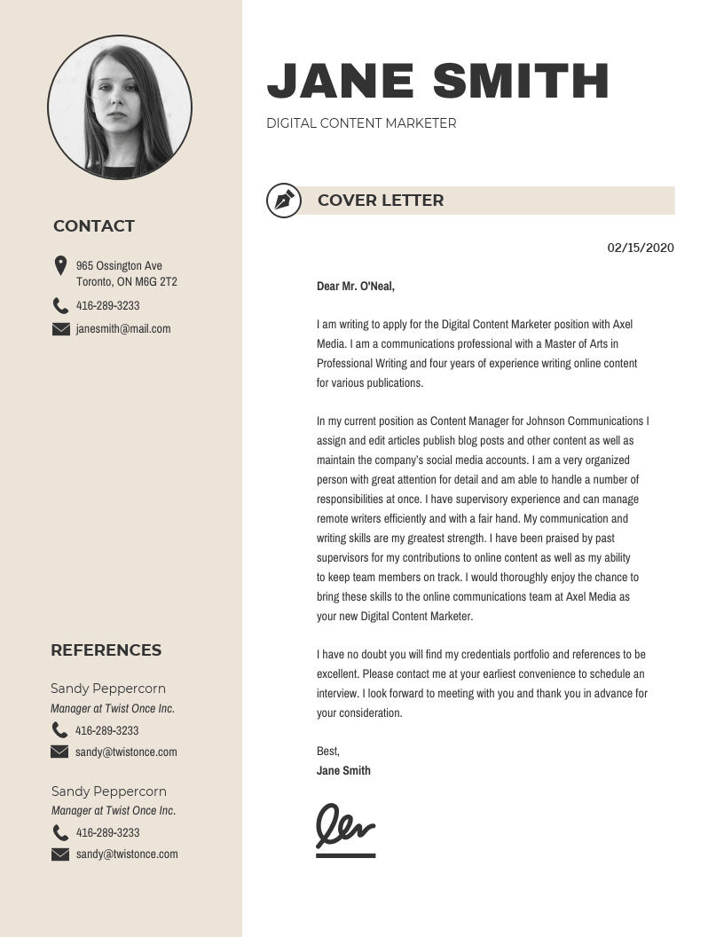 Template Cover Letter Design - KibrisPDR