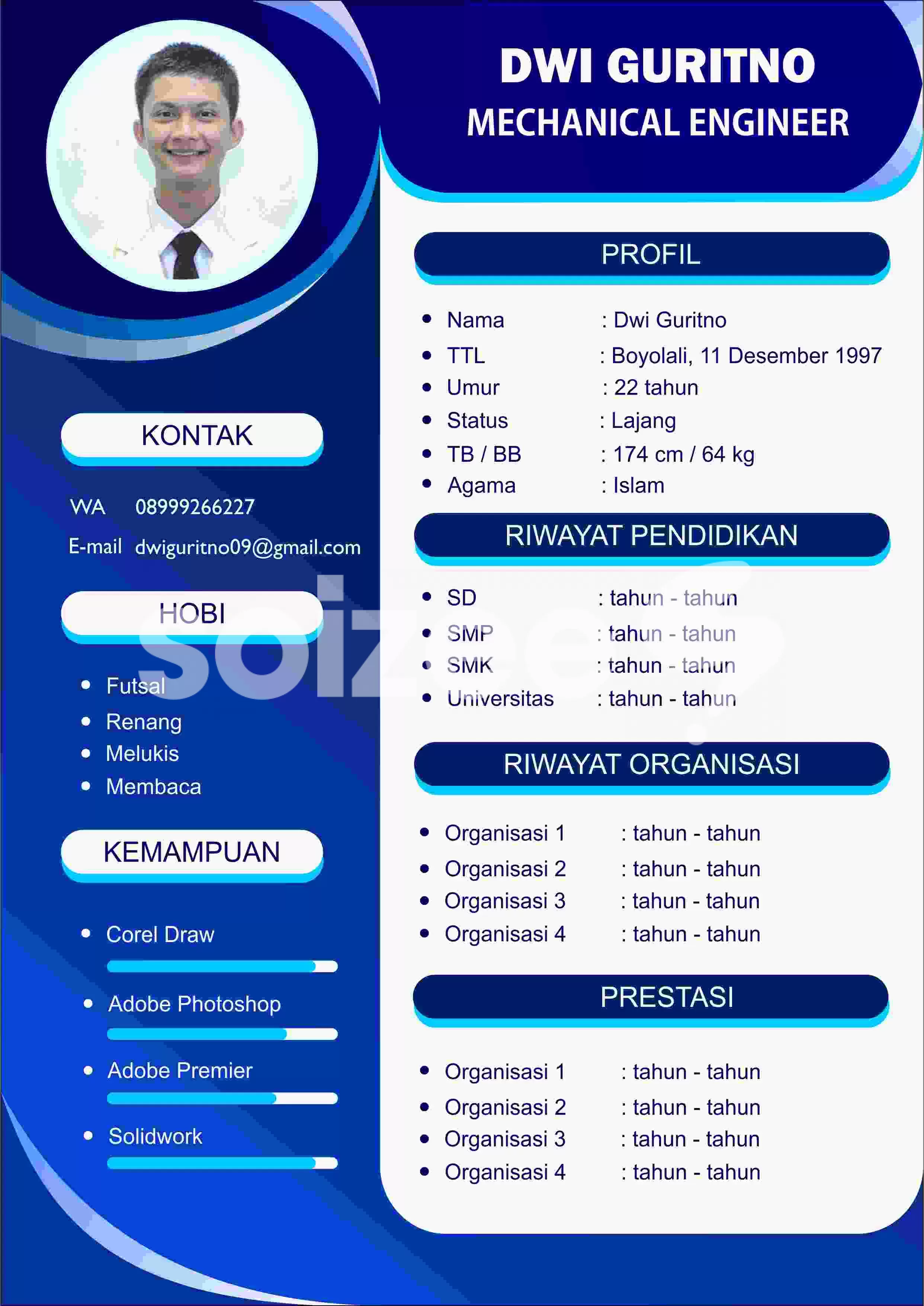 Detail Template Cv Cdr Nomer 25