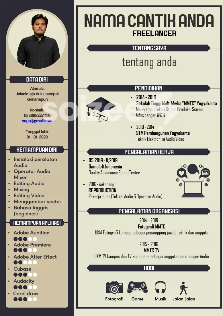 Detail Template Cv Cdr Nomer 45