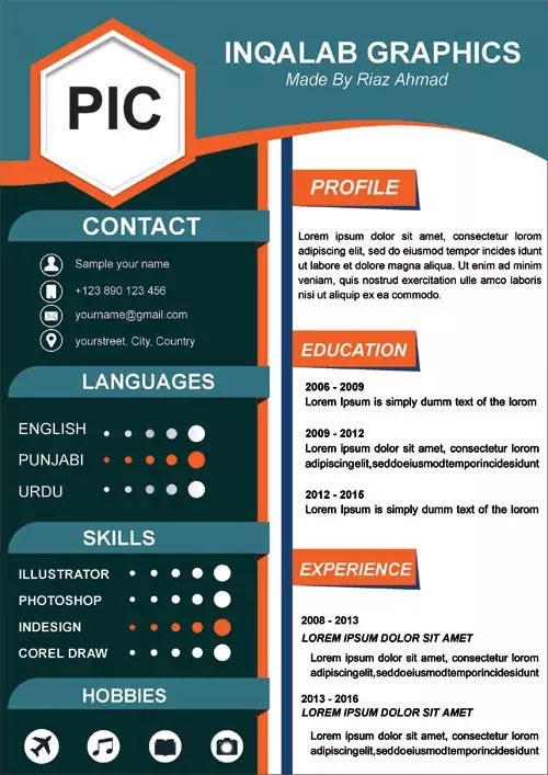 Detail Template Cv Corel Nomer 15