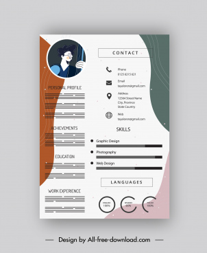 Detail Template Cv Corel Nomer 22