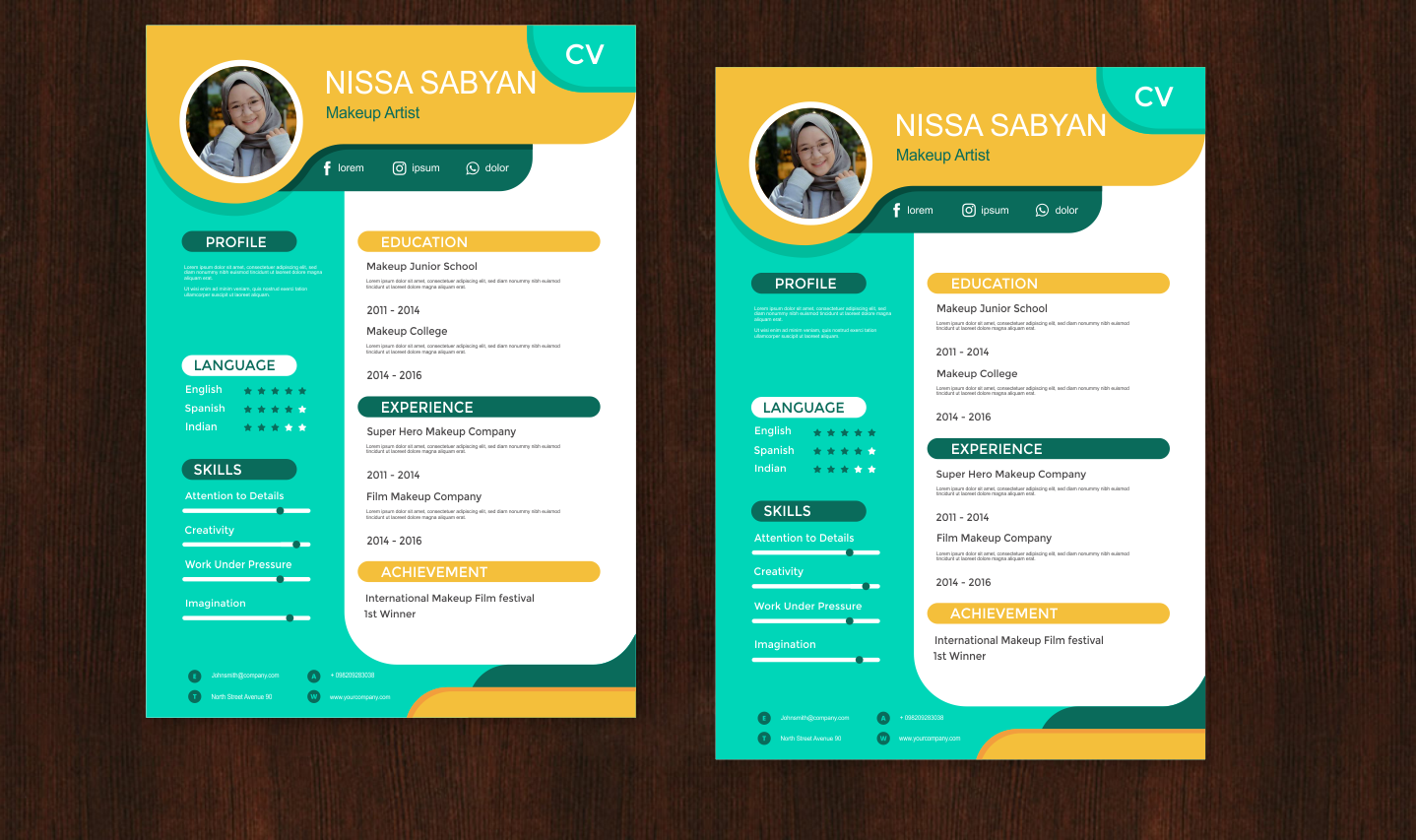 Detail Template Cv Corel Nomer 25