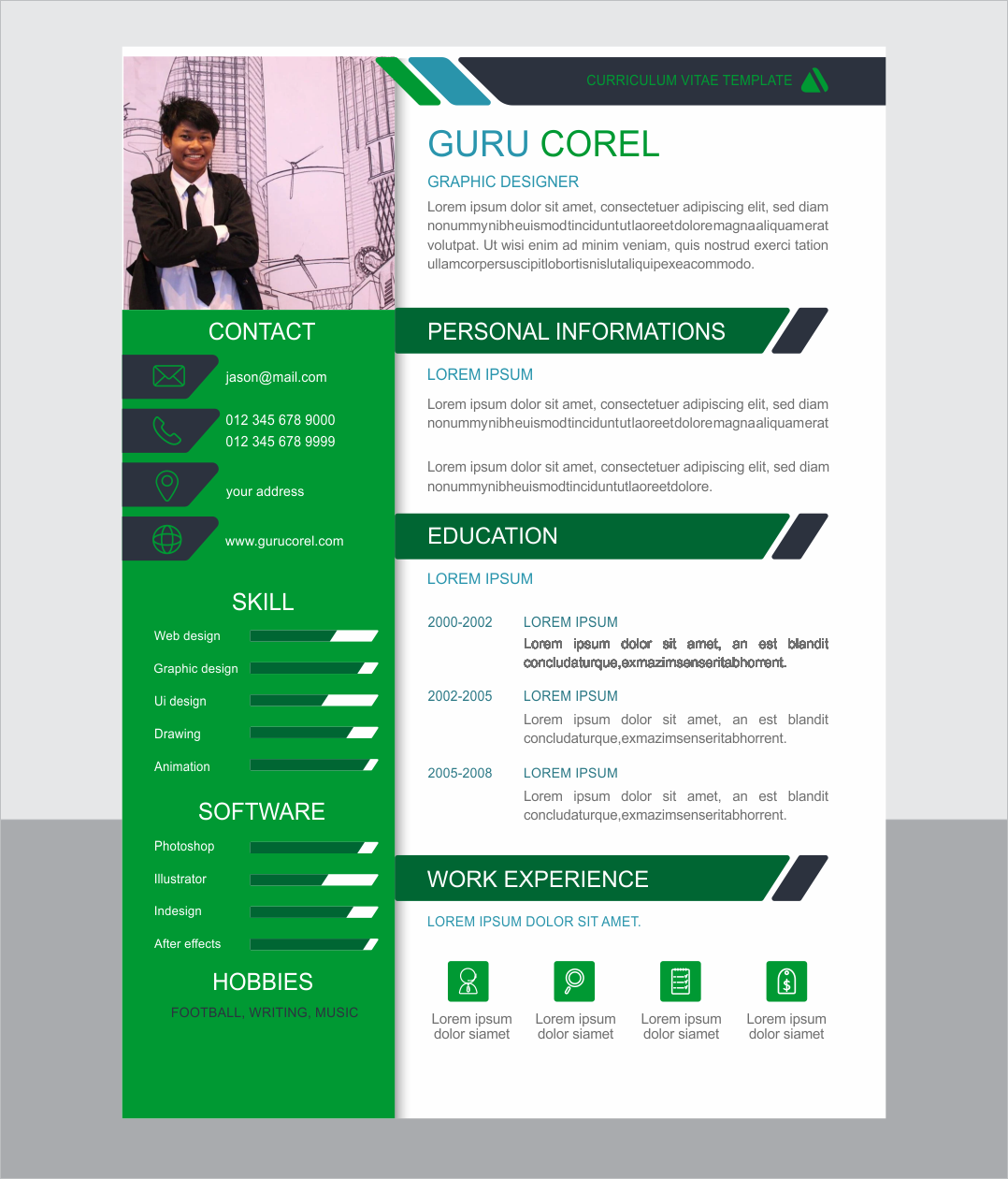 Detail Template Cv Corel Nomer 47