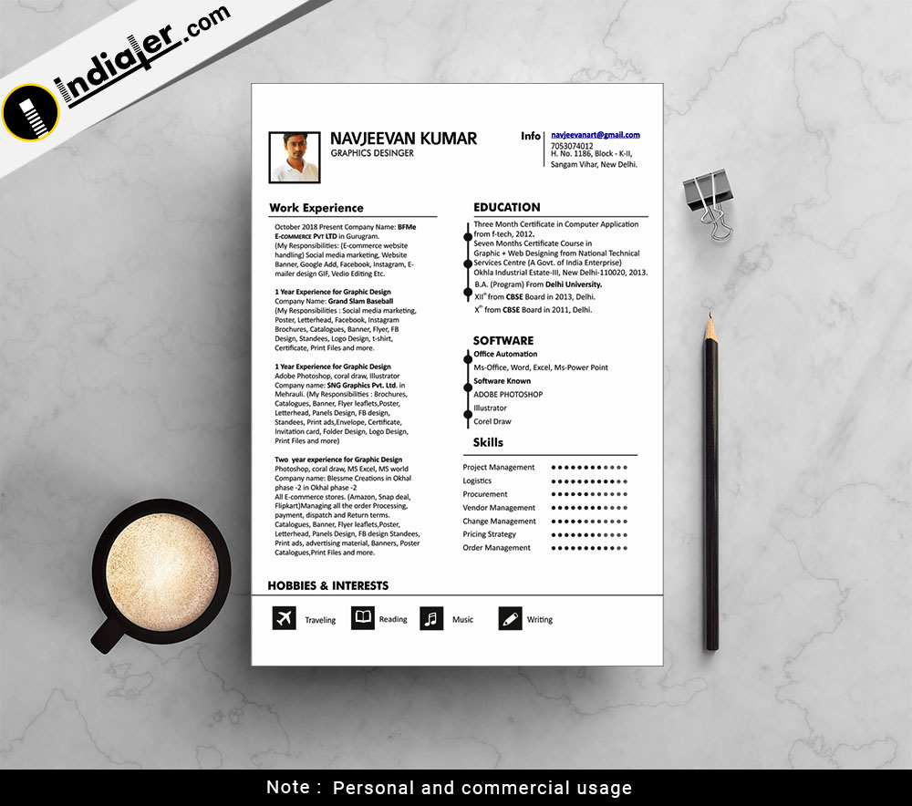 Detail Template Cv Coreldraw Nomer 31