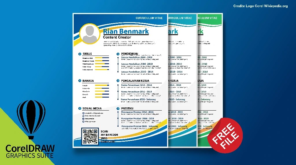 Detail Template Cv Coreldraw Nomer 46