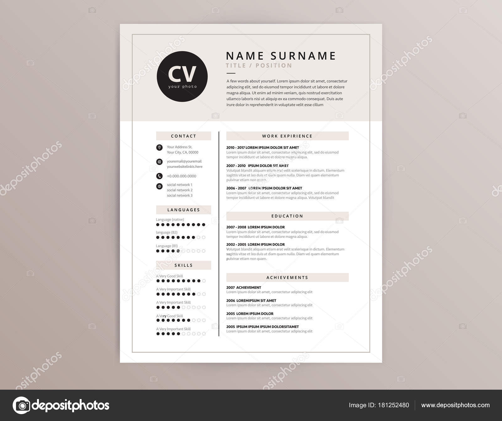 Detail Template Cv Elegant Nomer 12