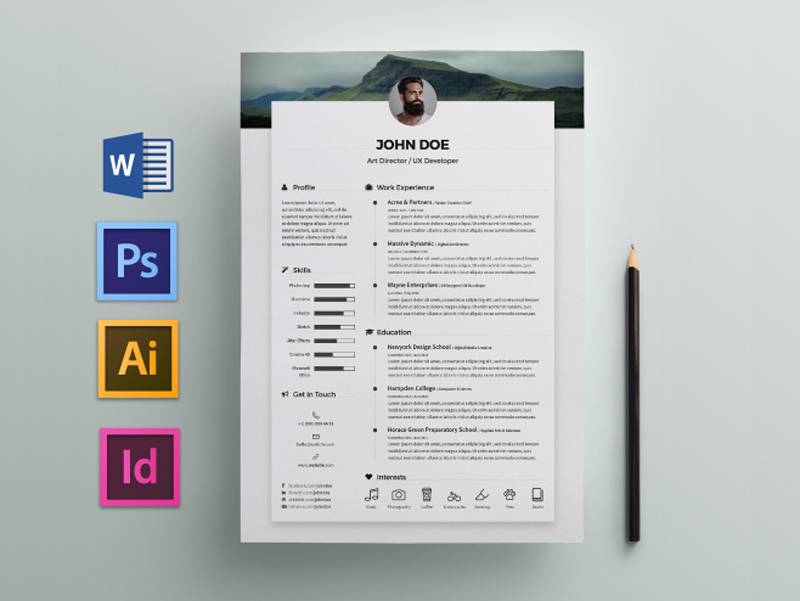 Detail Template Cv Elegant Nomer 14
