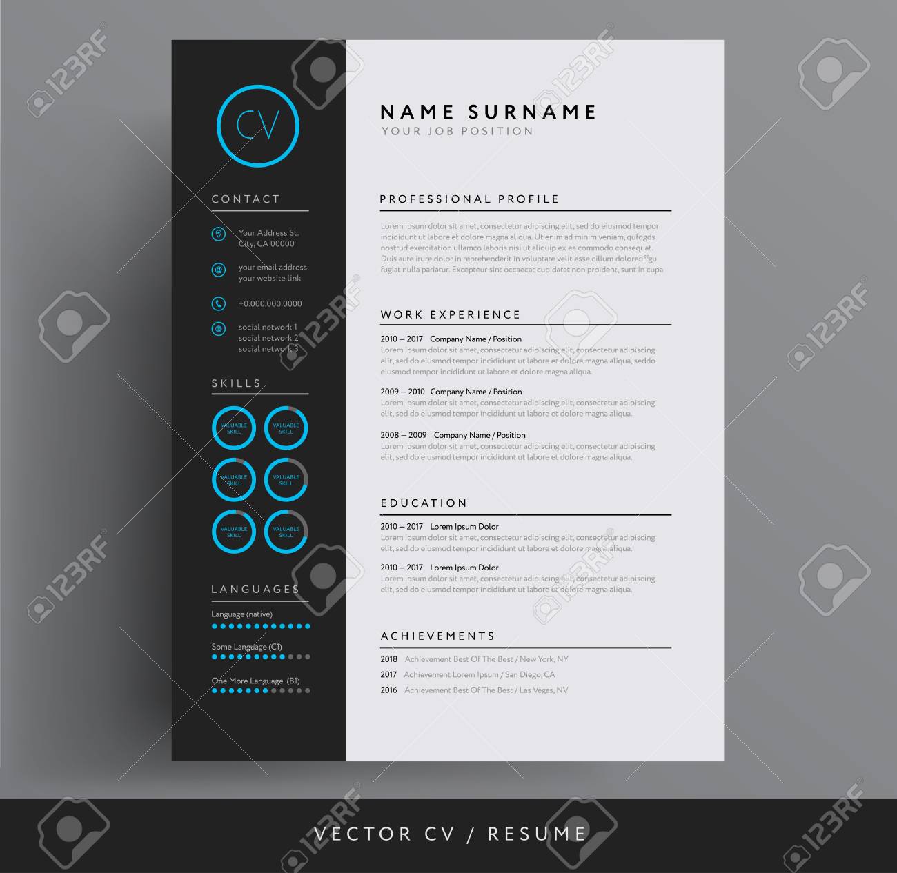 Detail Template Cv Elegant Nomer 17