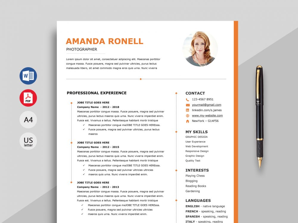 Detail Template Cv Elegant Nomer 29