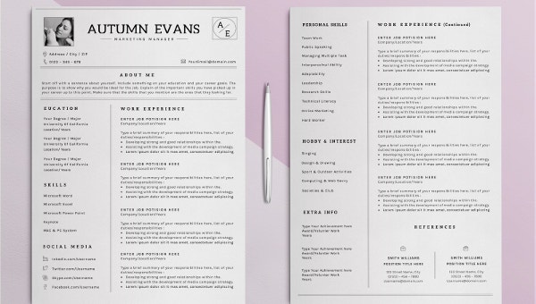 Detail Template Cv Elegant Nomer 34