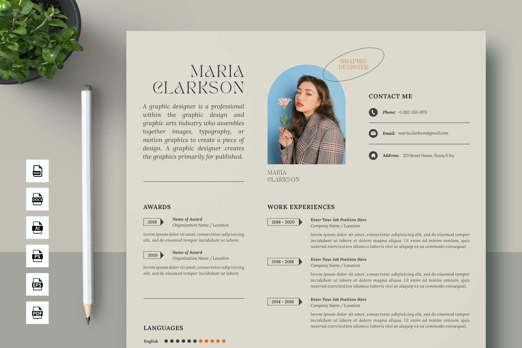 Detail Template Cv Elegant Nomer 37