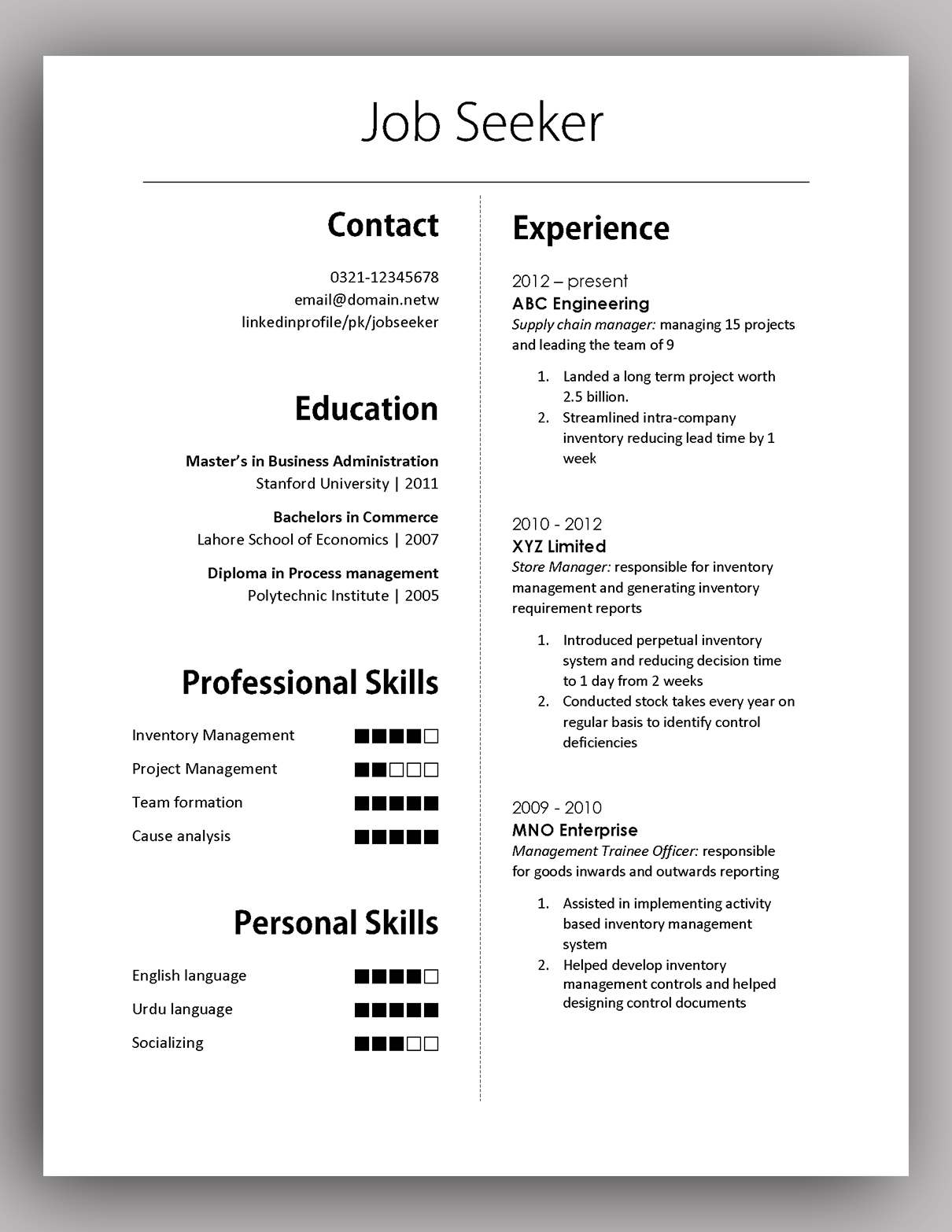 Detail Template Cv Elegant Nomer 40