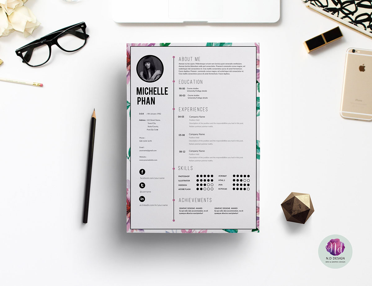 Detail Template Cv Elegant Nomer 44