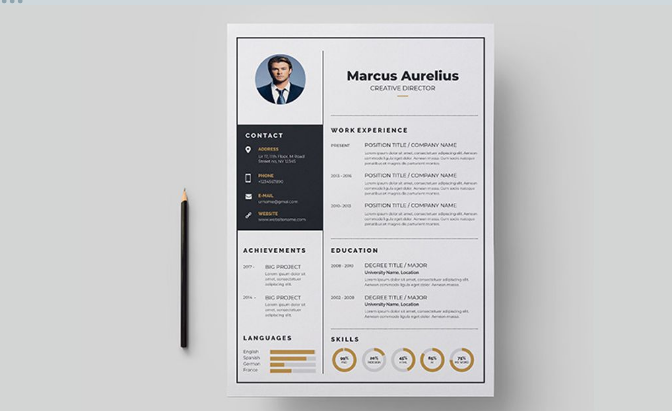 Detail Template Cv Elegant Nomer 53
