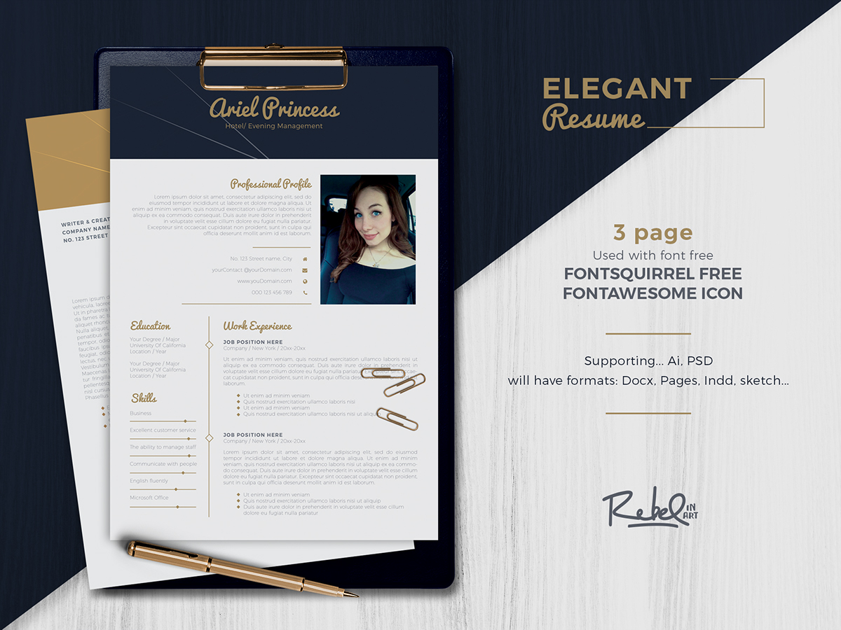 Detail Template Cv Elegant Nomer 8