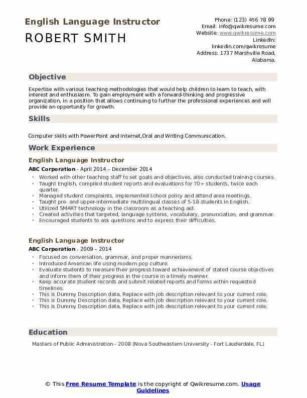 Detail Template Cv English Doc Nomer 51