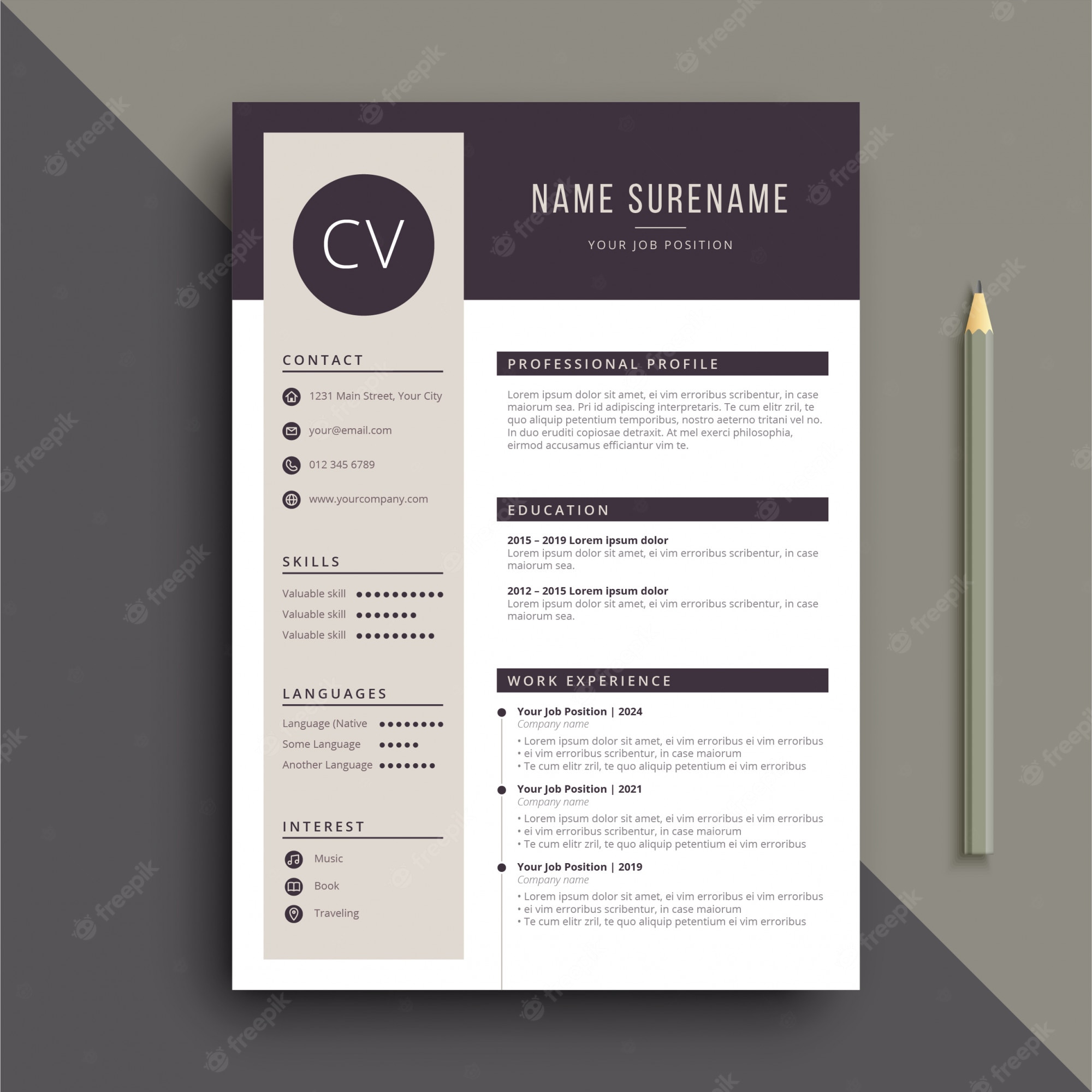 Detail Template Cv Format Cdr Nomer 48