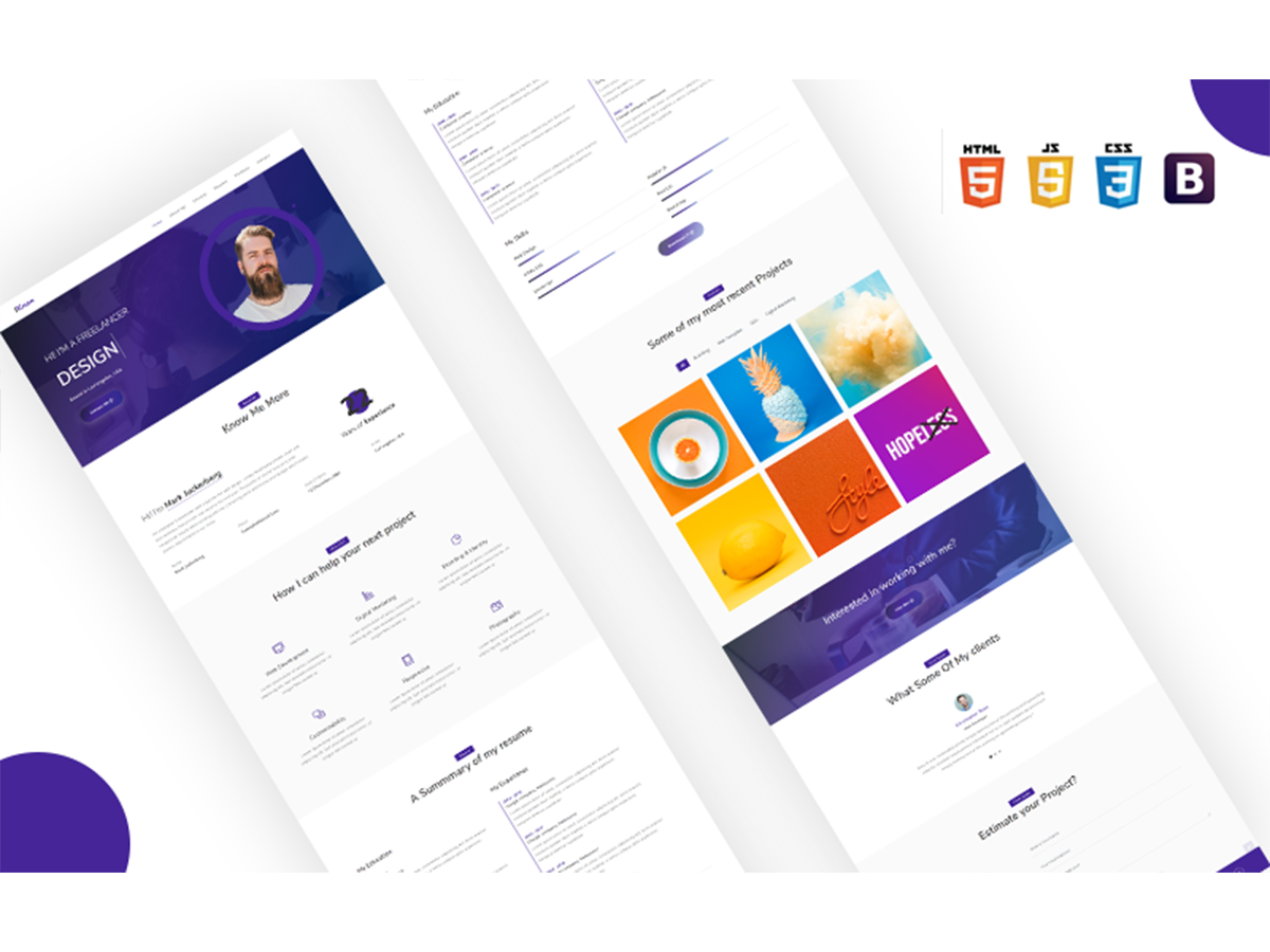 Detail Template Cv Html5 Nomer 26