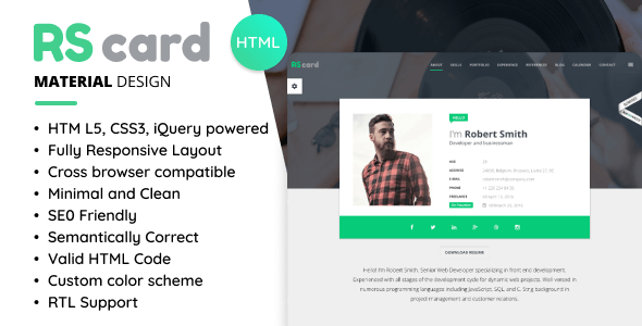 Detail Template Cv Html5 Nomer 30