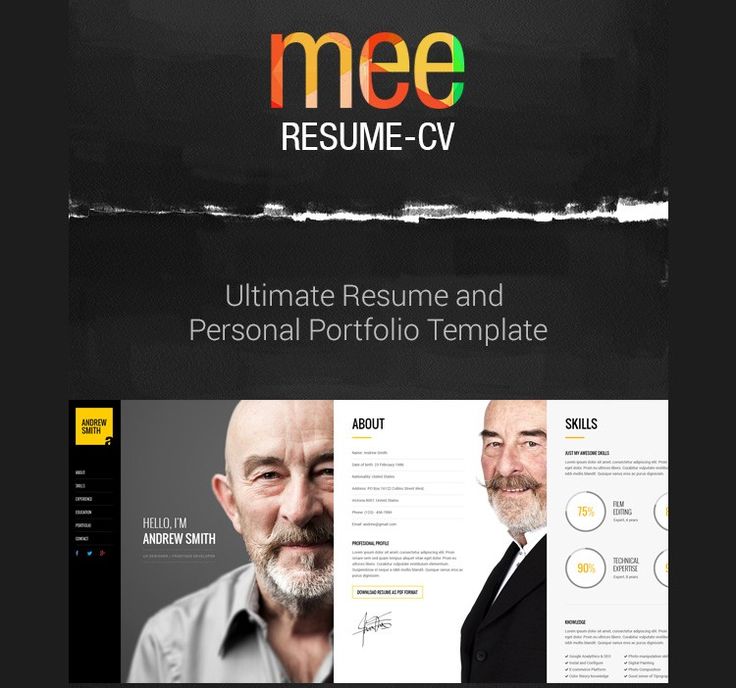 Detail Template Cv Html5 Nomer 34