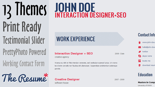 Detail Template Cv Html5 Nomer 36