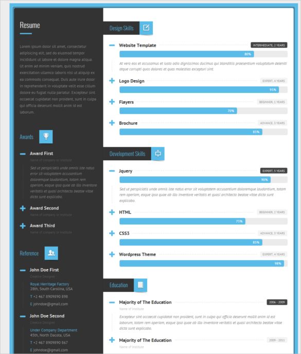 Detail Template Cv Html5 Nomer 5