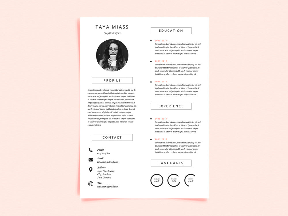 Detail Template Cv Illustrator Nomer 2