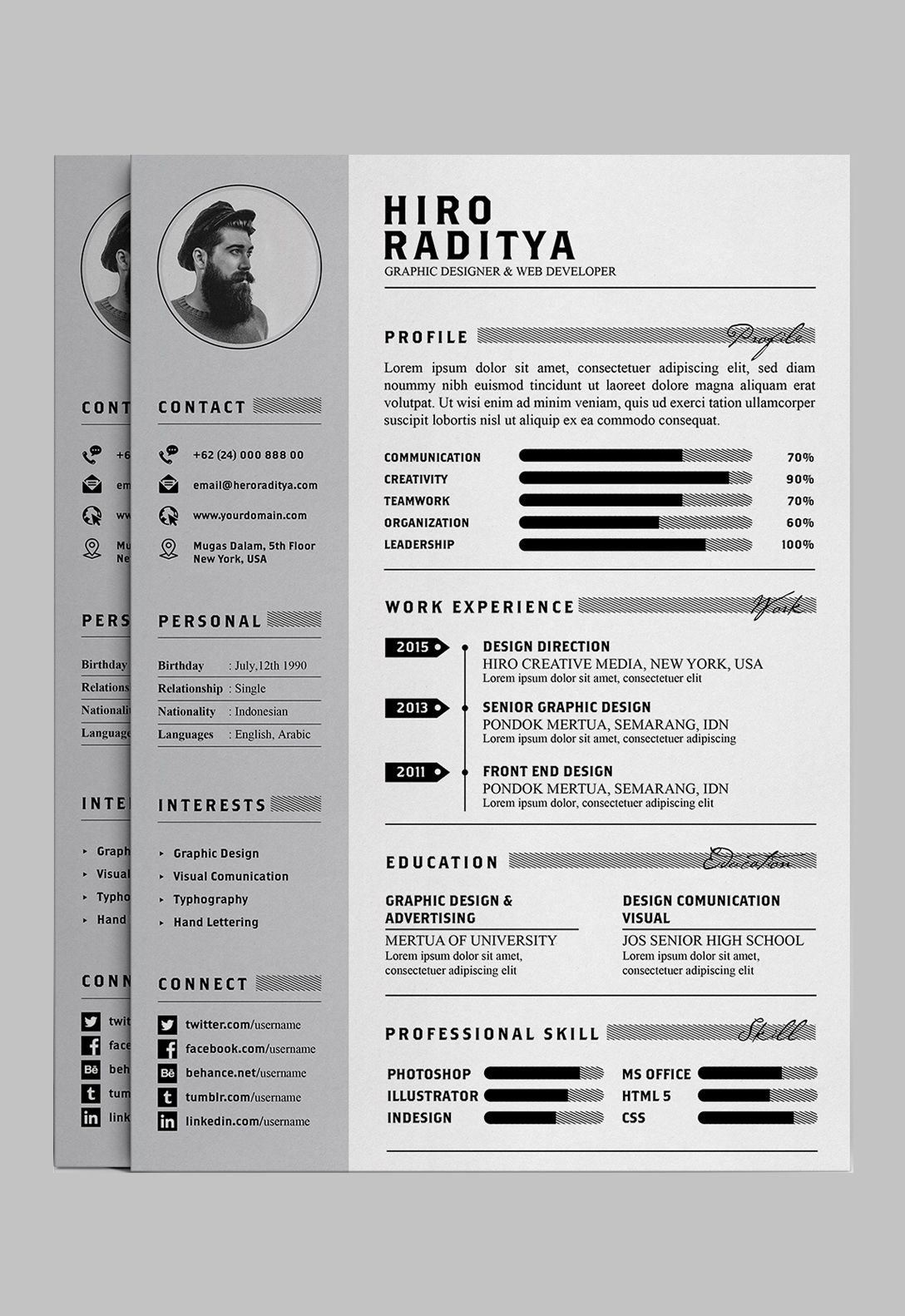 Detail Template Cv Illustrator Nomer 10