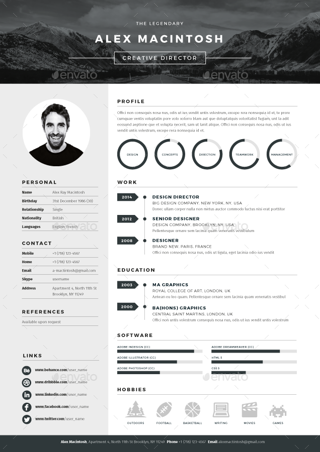 Detail Template Cv Illustrator Nomer 28