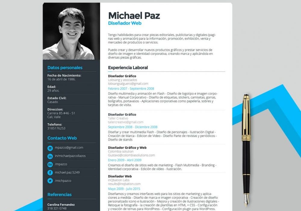 Detail Template Cv Illustrator Nomer 33