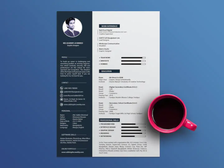 Detail Template Cv Illustrator Nomer 34