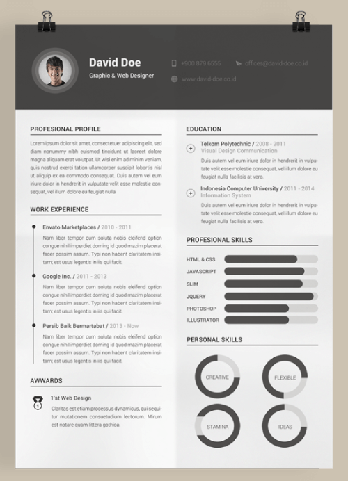 Detail Template Cv Illustrator Nomer 37