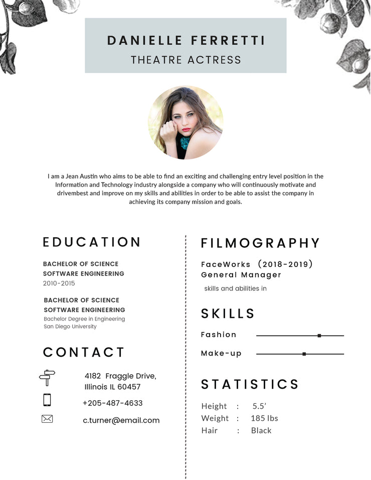 Detail Template Cv Illustrator Nomer 38