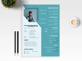 Detail Template Cv Illustrator Nomer 39