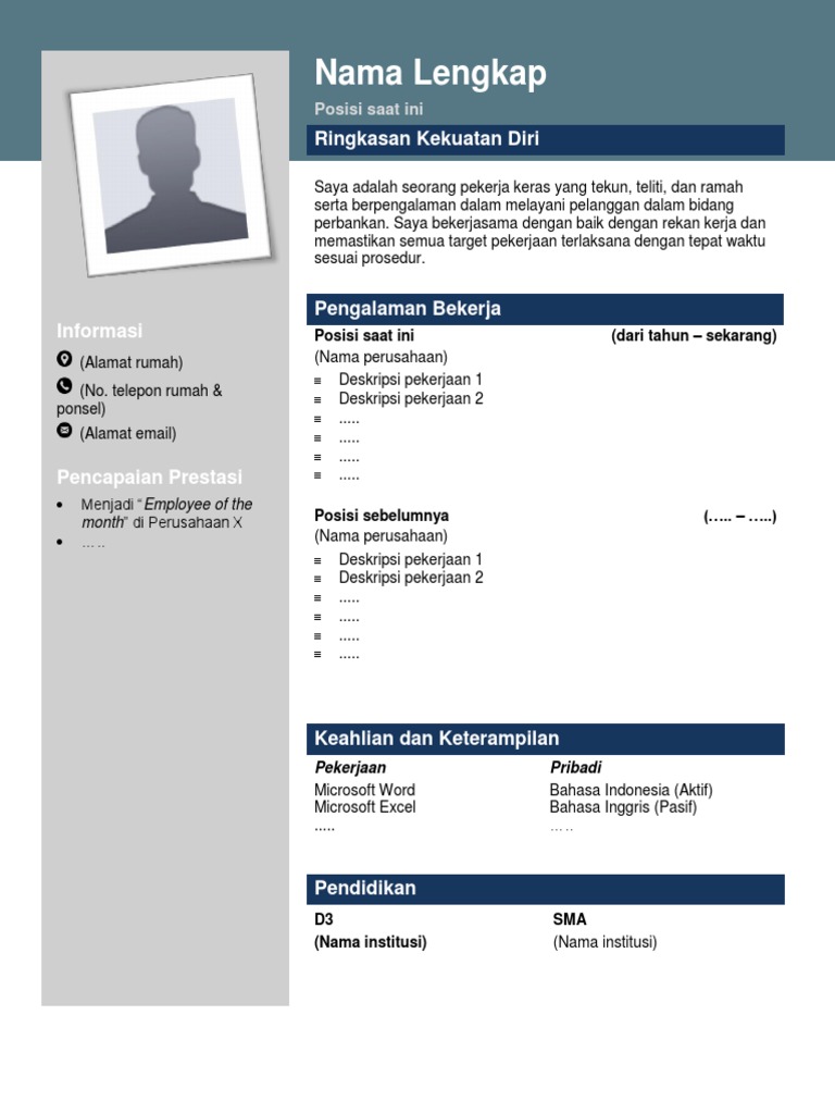 Detail Template Cv Indonesia Nomer 13