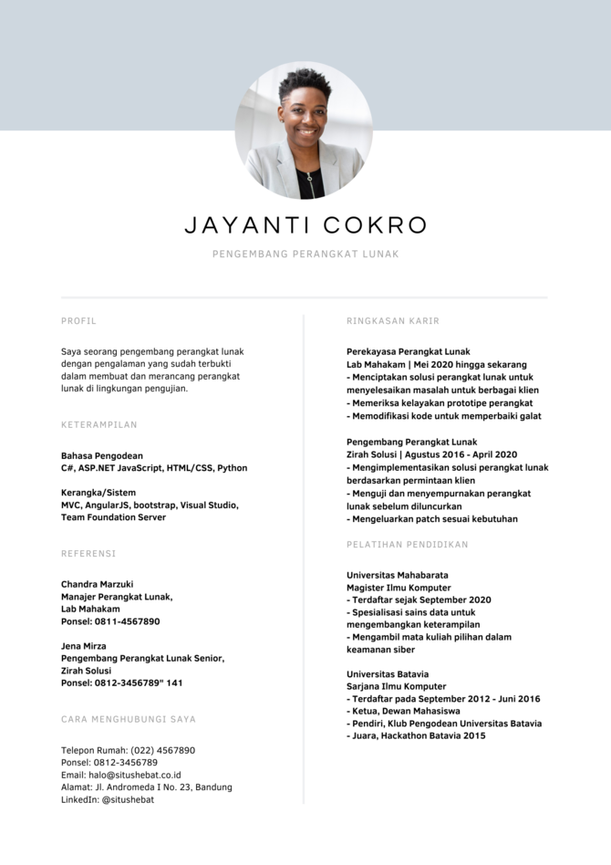 Detail Template Cv Indonesia Nomer 32