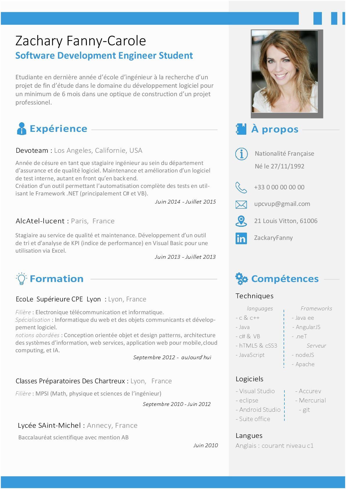 Detail Template Cv Informatique Nomer 17