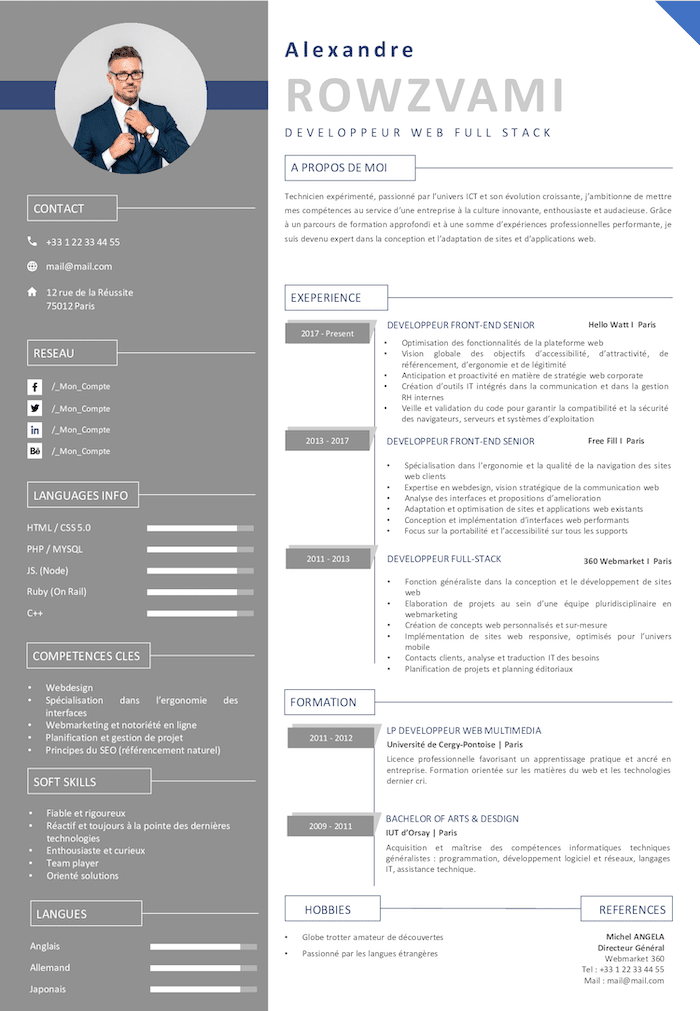 Detail Template Cv Informatique Nomer 19