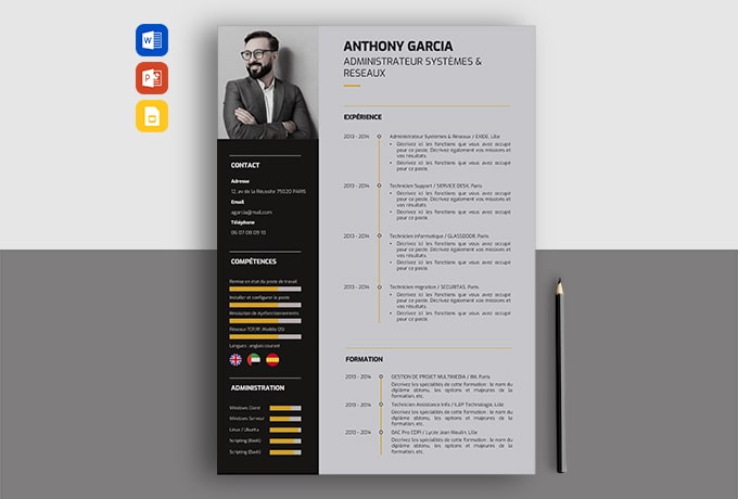 Detail Template Cv Informatique Nomer 29