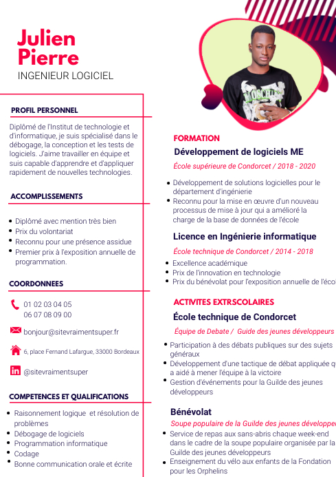 Detail Template Cv Informatique Nomer 30