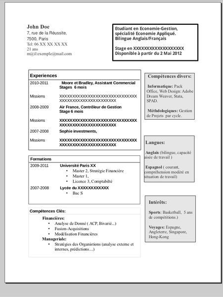 Detail Template Cv Informatique Nomer 33